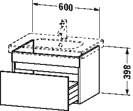 DuraStyle Тумба под раковину подвесная 38