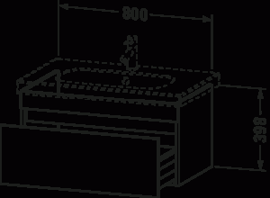 DuraStyle Тумба под раковину подвесная 38