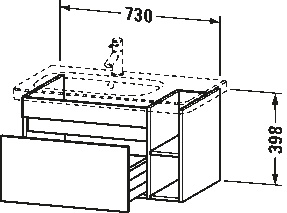 DuraStyle Тумба под раковину подвесная 38