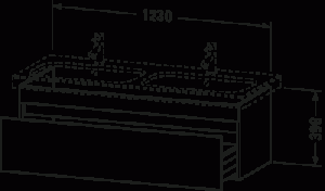 DuraStyle Тумба под раковину подвесная 38