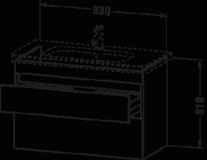 DuraStyle Тумба под раковину подвесная 46