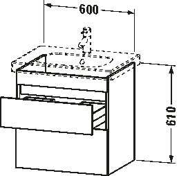 DuraStyle Тумба под раковину подвесная 38