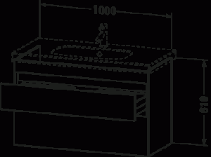 DuraStyle Тумба под раковину подвесная 38