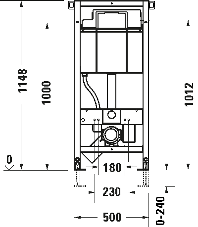 DuraSystem Installationselem. Монтажный элемент для подвесного унитаза в сборке 7
