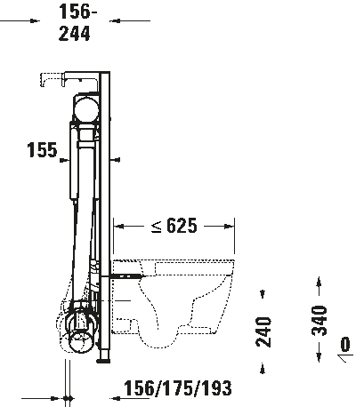 DuraSystem Installationselem. монтажный элемент для подвесного унитаза в сборке 5