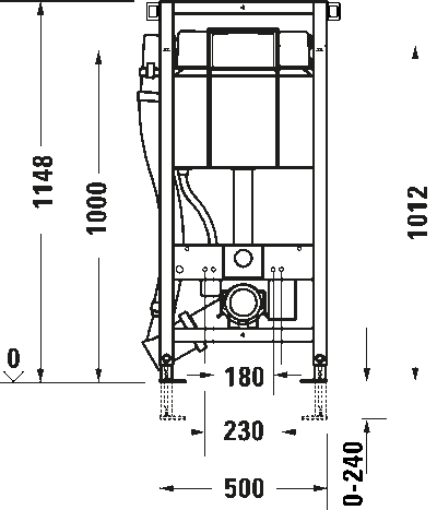 DuraSystem Installationselem. монтажный элемент для подвесного унитаза в сборке 6