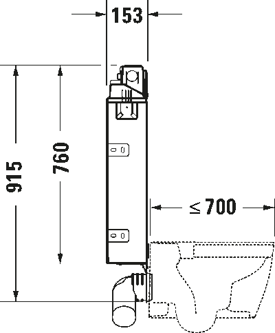 DuraSystem Installationselem. монтажный элемент для подвесного унитаза в сборке 5