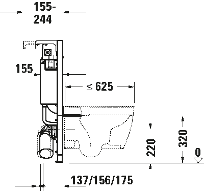 DuraSystem Installationselem. монтажный элемент для подвесного унитаза в сборке 5