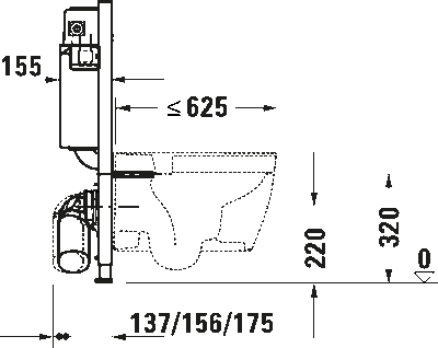 DuraSystem Installationselem. монтажный элемент для подвесного унитаза в сборке 5
