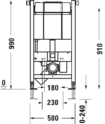 DuraSystem Installationselem. монтажный элемент для подвесного унитаза в сборке 6