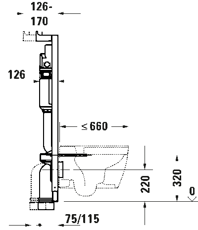 DuraSystem Installationselem. монтажный элемент для подвесного унитаза в сборке 5