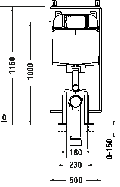 DuraSystem Installationselem. монтажный элемент для подвесного унитаза в сборке 4