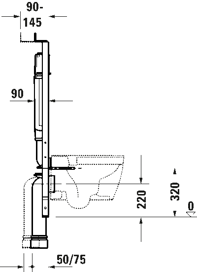 DuraSystem Installationselem. монтажный элемент для подвесного унитаза в сборке 5