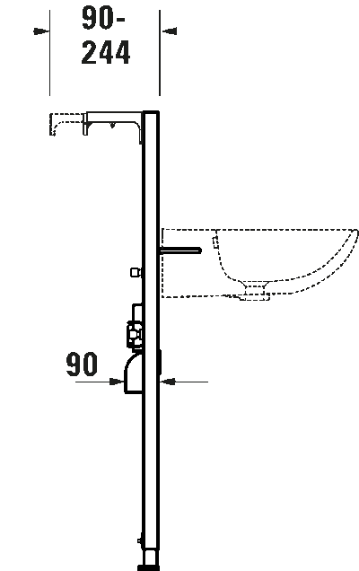 DuraSystem Installationselem. монтажный элемент для умывальника в сборке 5