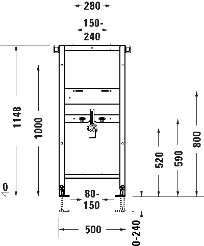 DuraSystem Installationselem. монтажный элемент для умывальника в сборке 6