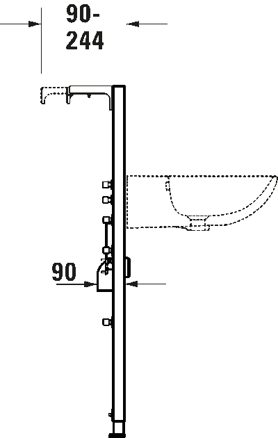 DuraSystem Installationselem. монтажный элемент для умывальника в сборке 5