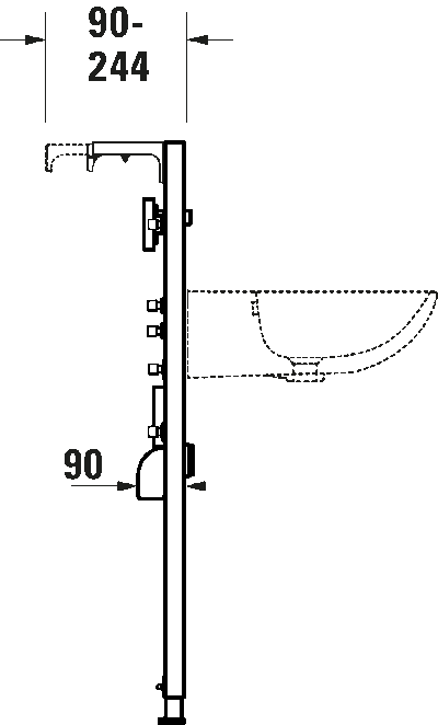 DuraSystem Installationselem. монтажный элемент для умывальника в сборке 5