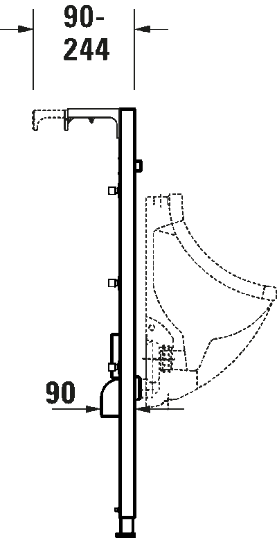 DuraSystem Installationselem. монтажный элемент для писсуара в сборке 5