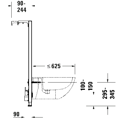DuraSystem Installationselem. монтажный элемент для подвесного биде в сборе 5