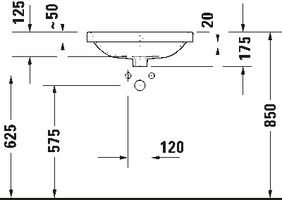 Duravit №1 Умывальник встраиваемый для встраивания сверху 4