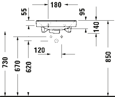 Duravit №1 Умывальник с переливом 4