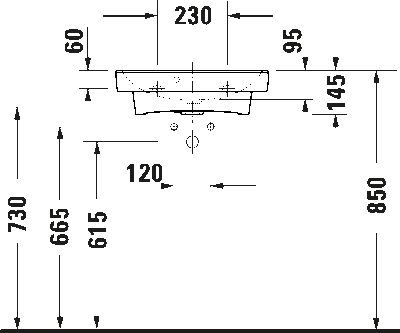 Duravit №1 Умывальник с переливом 8