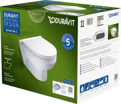Duravit №1 Комплект подвесного унитаза компакт Duravit Rimless (Унитаз подвесной компакт Duravit Rimless® 1