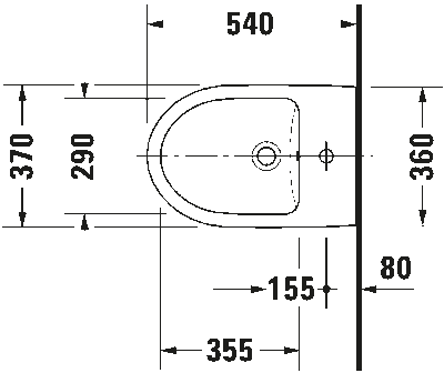 Duravit №1 Биде подвесное с переливом 3