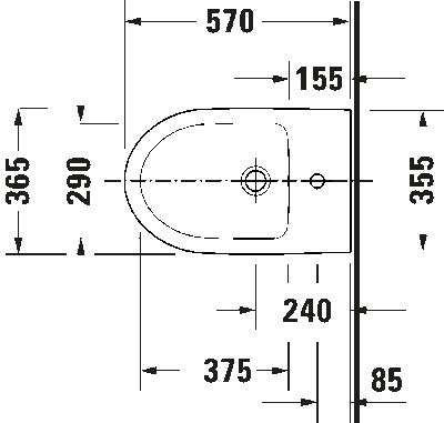 Duravit №1 Биде напольное с переливом 5