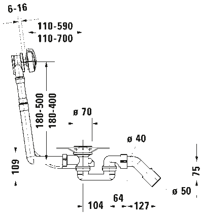 D-Code Слив и перелив хром 5