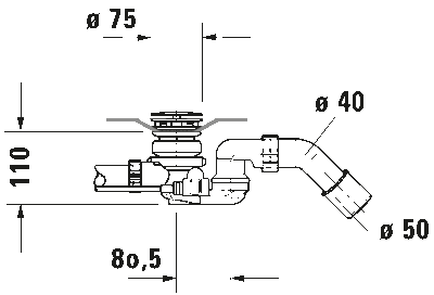 Комплект слива-перелива квадратно-овальный** (обязательно требуется обратный клапан 6