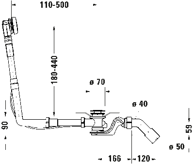 Комплект слива-перелива квадратно-овальный для ванн с центральным выпуском 4
