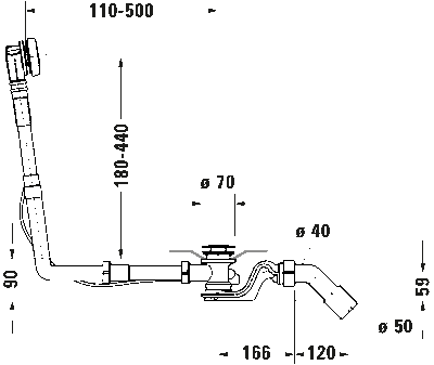 Комплект слива-перелива квадратно-овальный для ванн с центральным выпуском 4