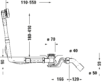 Комплект слива-перелива квадратно-овальный для ванн Happy D.2 4