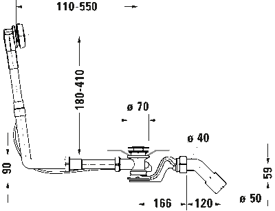 Комплект слива-перелива квадратно-овальный для ванн Happy D.2 6