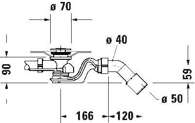 Комплект слива-перелива квадратно-овальный (необходим отсоединитель трубы или кран с защитой от обратного потока согласн 10