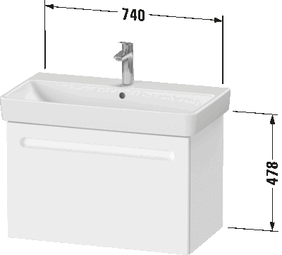 Duravit No.1 Тумба под раковину подвесная 17