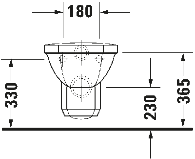 1930 Унитаз подвесной с вертикальным смывом 12