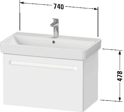 Duravit No.1 Тумба под раковину, подвесная 23