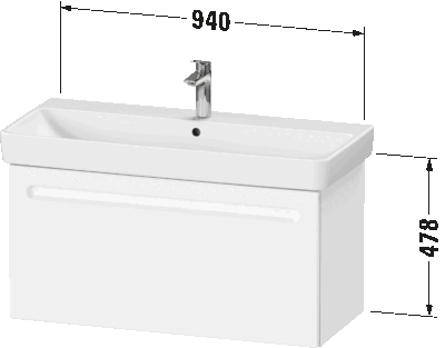 Duravit No.1 Тумба под раковину, подвесная 8