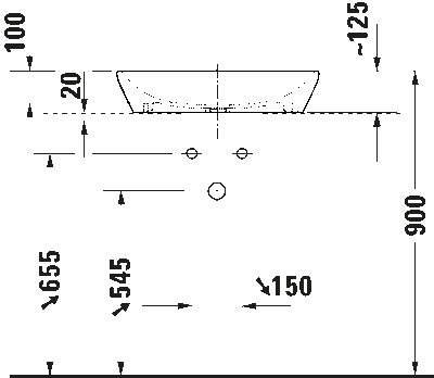 D-Neo Раковина без перелива 7