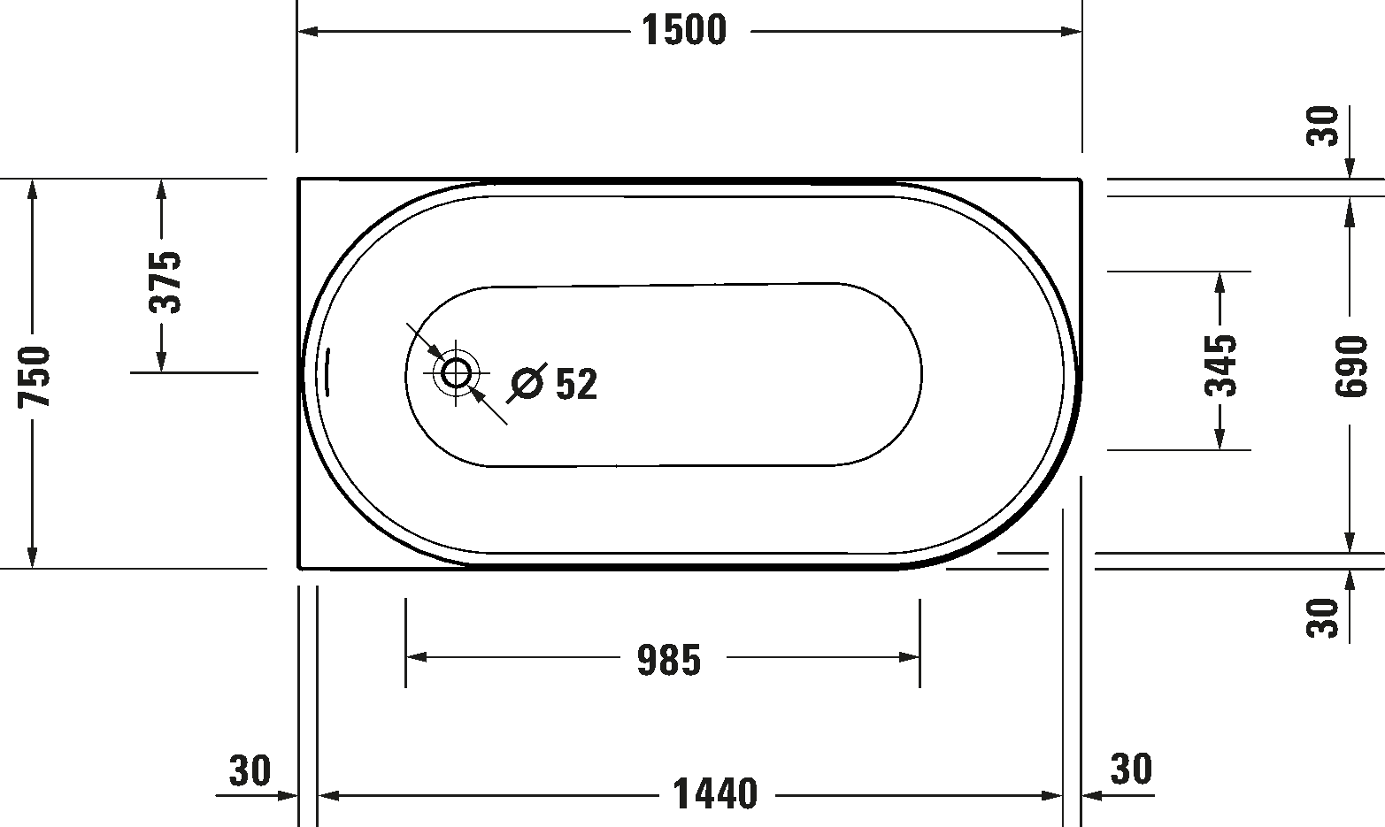 DuraSenja Ванна овальная 5