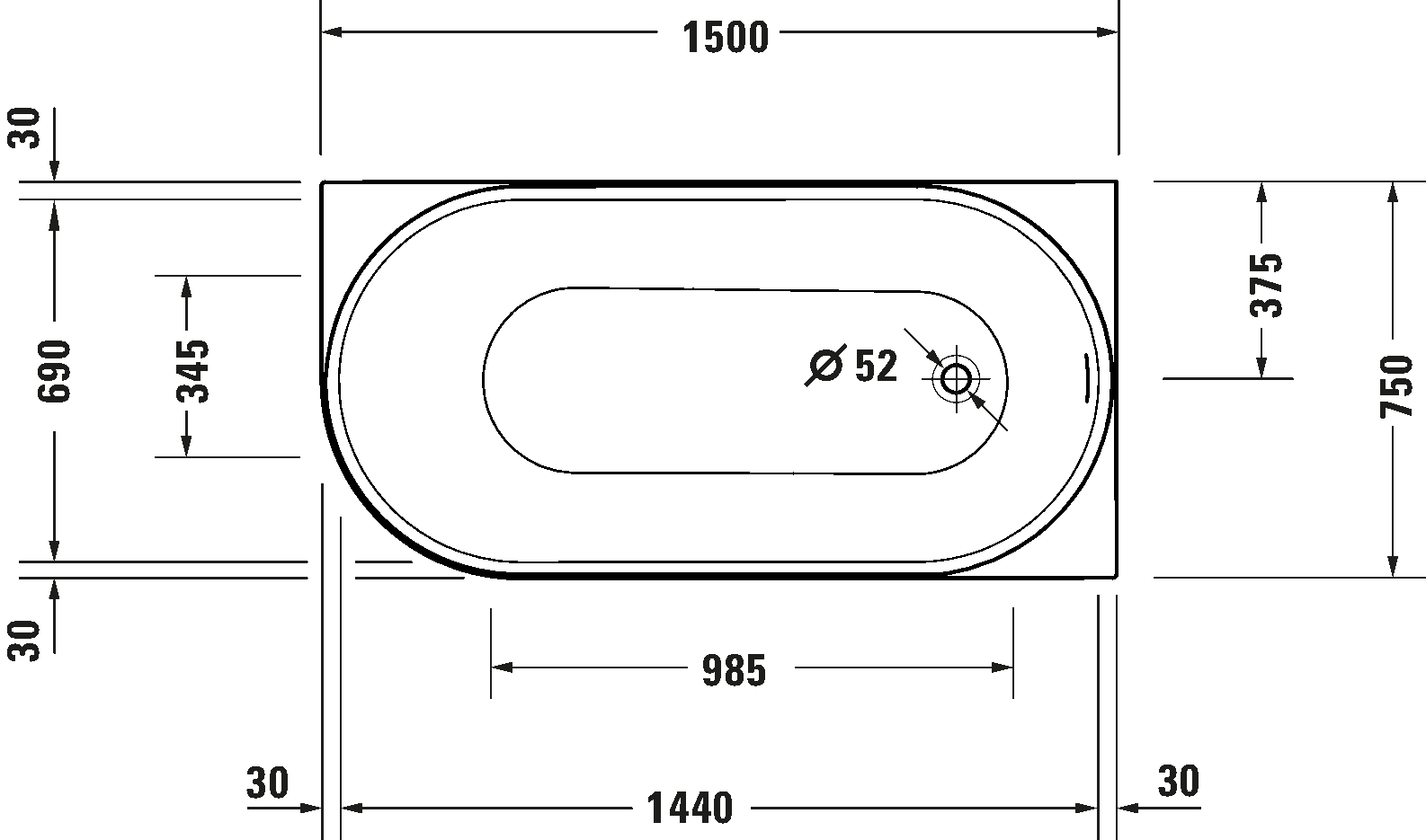 DuraSenja Ванна овальная 6