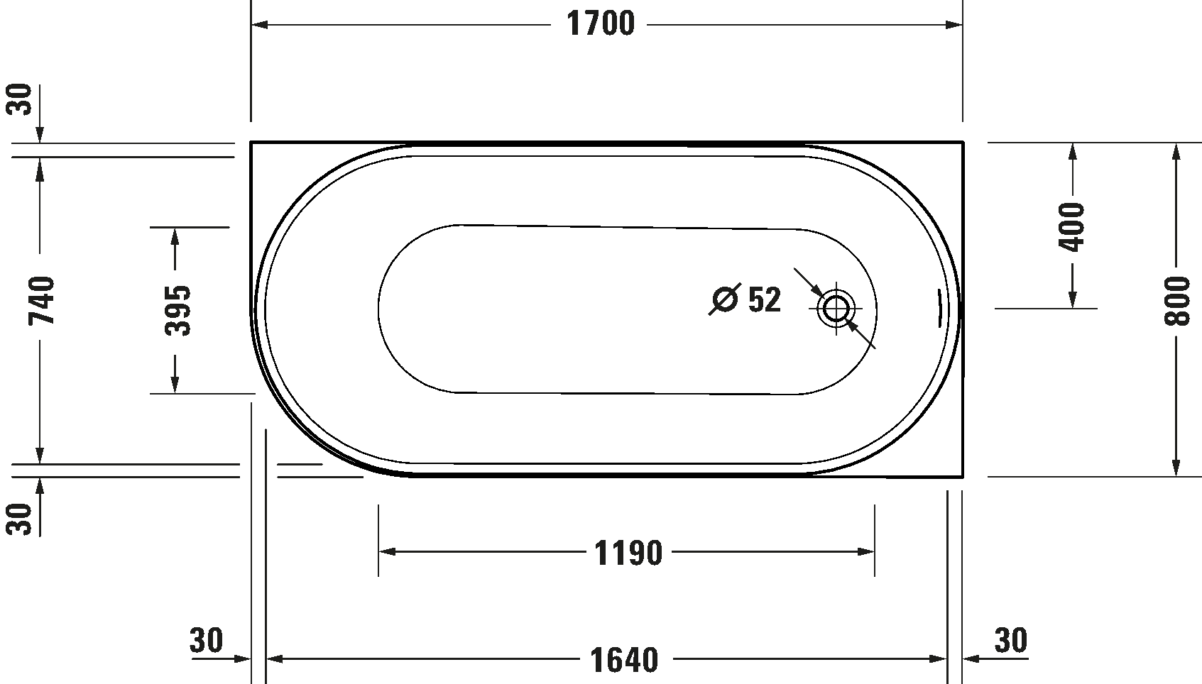 DuraSenja Ванна овальная 6