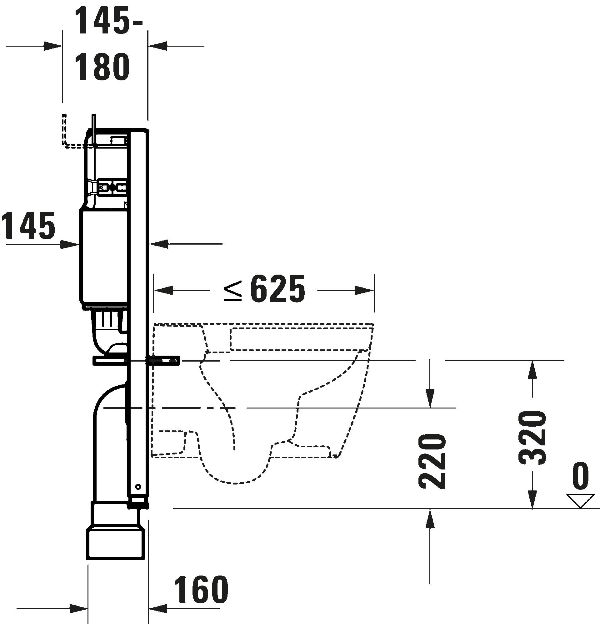 DuraSystem Installationselem. монтажный элемент для подвесного унитаза в сборке A1