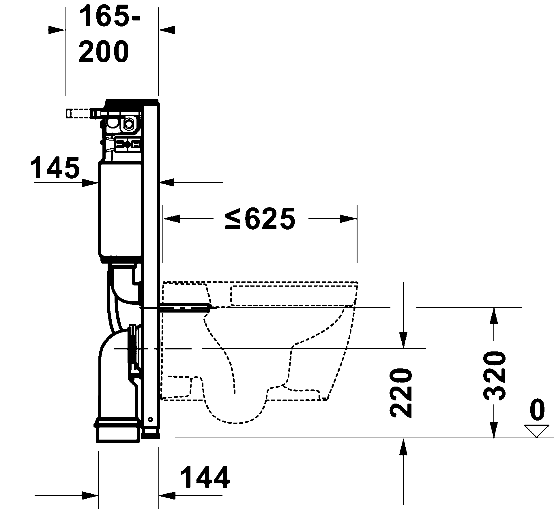 DuraSystem Installationselem. монтажный элемент для подвесного унитаза в сборке A1 Plus 4