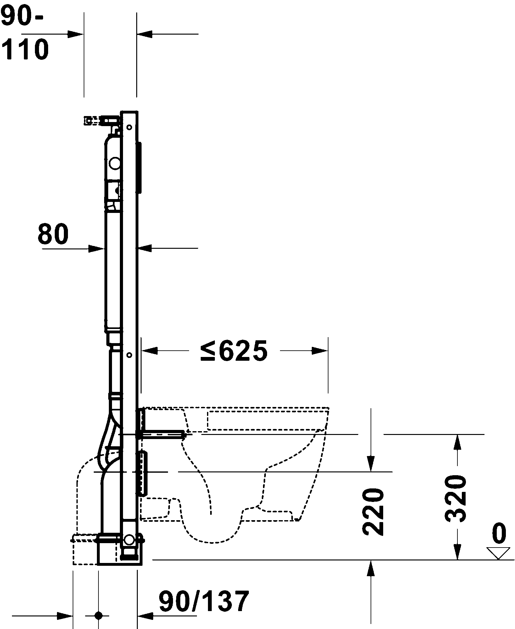 DuraSystem Installationselem. монтажный элемент для подвесного унитаза в сборке A1 Plus 5