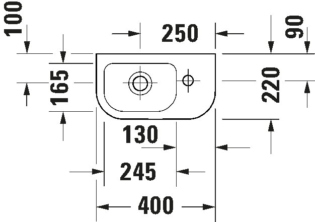 D-Code Умывальник с плоскостью под смеситель 3