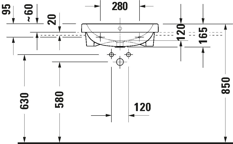 D-Code Умывальник с переливом 3