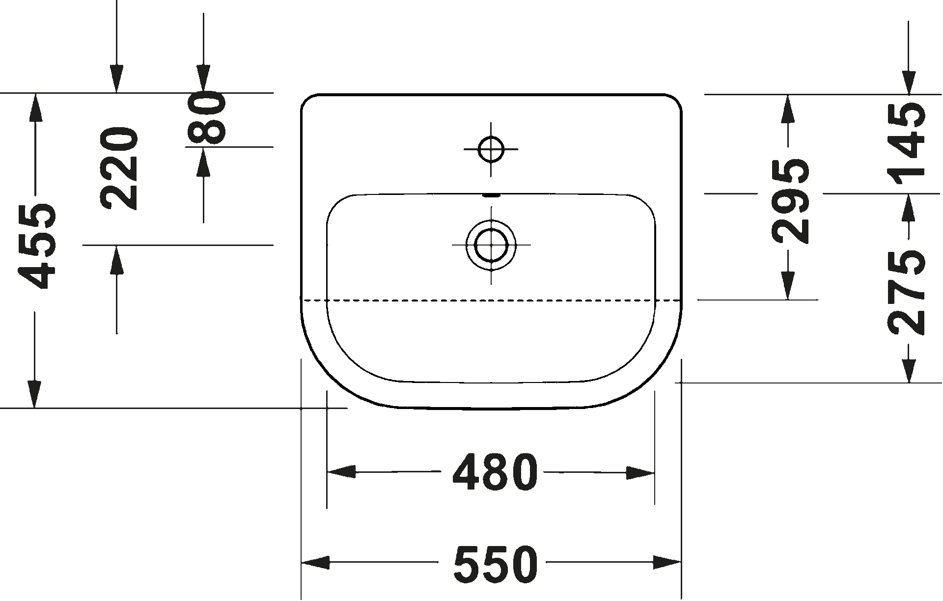 D-Code Умывальник с переливом 4